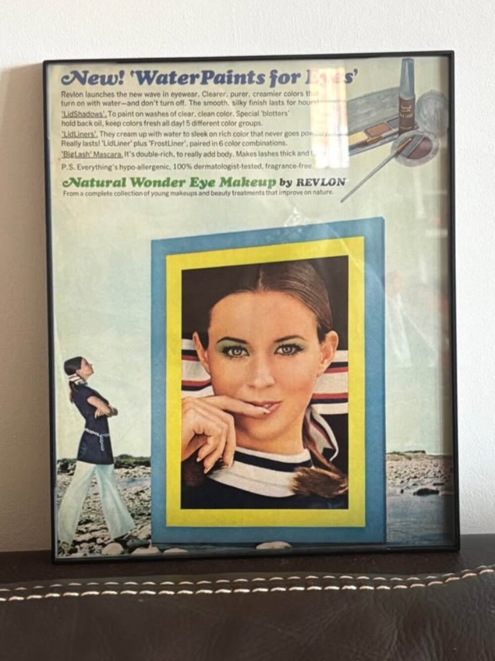 Vintage Revlon Makeup Ad -1970s Retro Beauty Print (framed)